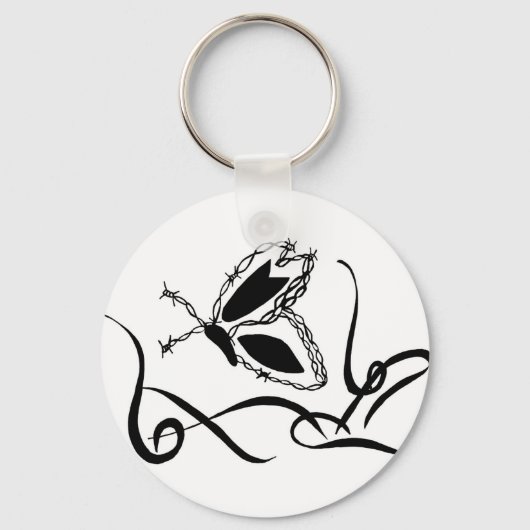 Kettingen met Barb-vlinder Sleutelhanger (Voorkant)