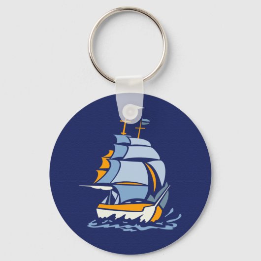 Kettingen met een sleutelhanger per boot, aanpasba (Voorkant)
