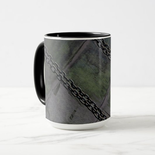 Kettingen op  Hout Mok (Voorkant links)