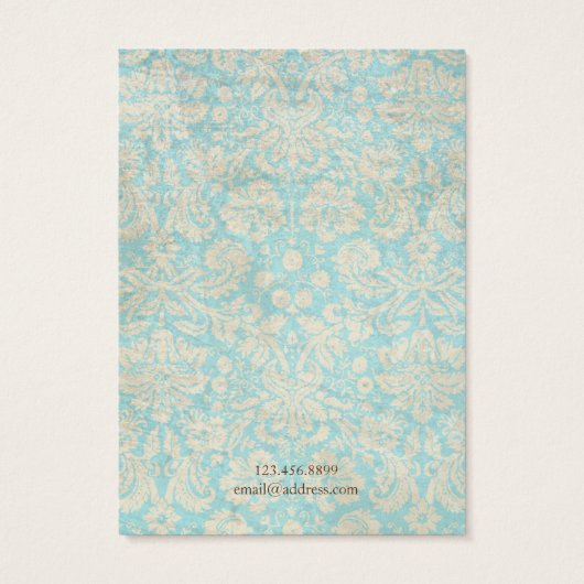 Kettingen sieraden display Kaart · Blauwgroen Dama (Achterkant)