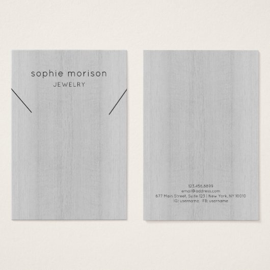 Kettingen sieraden display Kaart · Wit hout (Voorkant /achterkant)