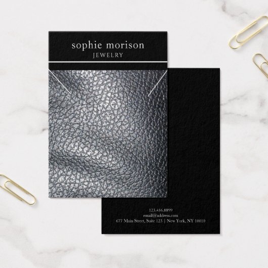 Kettingen sieraden display Kaart · Zwart leder (Kantoor)