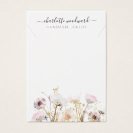 Kettingen sieraden roze goud glitter wilde bloemen visitekaartje