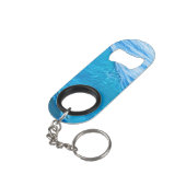Kettingflesopening blauw water sleutelhanger flessenopener (Achterkant Gekanteld)
