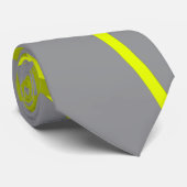 Kettinggele lijnen op grijs retro modern patroon stropdas (Opgerold)