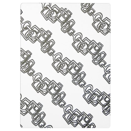 Kettingkoppeling met zwart en wit, modern minimali klembord (Achterkant)