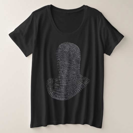 Kettingmail Strijder Kap Grote Maat T-shirt (Design voorkant)