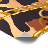 Kettingnaadloos patroon. Dierlijke afdruk. Baroktr Poster (Hoek)