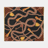 Kettingpatroon, sjaal patroon, barok design fleece deken (Voorkant (Horizontaal))