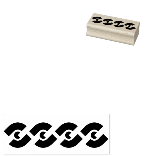 Kettingpatroon, zegel van de zijde van het silhoue rubberstempel (Gestempeld)