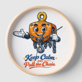 Kettingtakel Mascotte Keep Calm Wandklok (Voorkant)