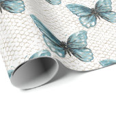 Kettingverbindingshek op vlinder cadeaupapier (Rol Hoek)