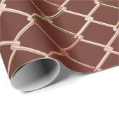 kettingverbindingsrooster-espresso cadeaupapier (Rol Hoek)