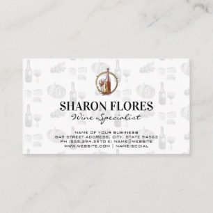  kettingwijnglas en flesje visitekaartje