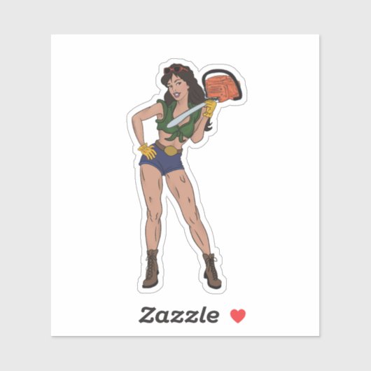 Kettingzaag Betty Vinyl Sticker Weerbestendig (Vel)
