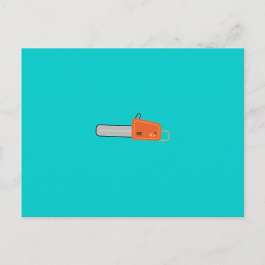 kettingzaag briefkaart (Voorkant)
