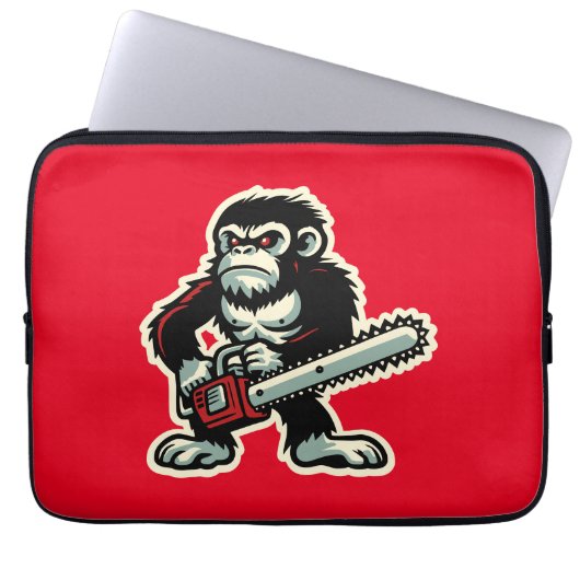 Kettingzaag Chimp Laptop Sleeve (Voorkant)