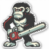 Kettingzaag Chimp Sticker (Voorkant)