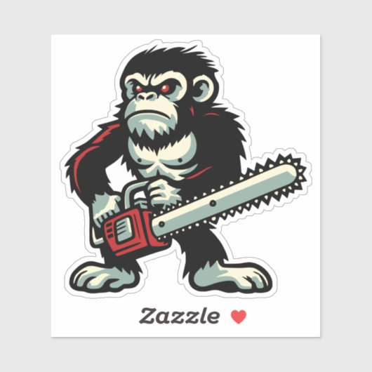 Kettingzaag Chimp Sticker (Vel)