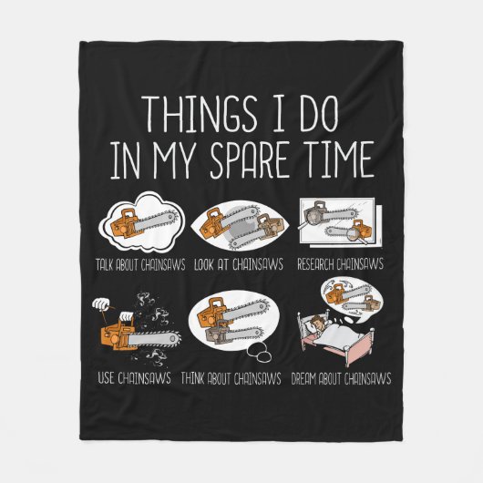 Kettingzaag Gift Mannen Houtwerker Lumberjack Arbo Fleece Deken (Voorkant)