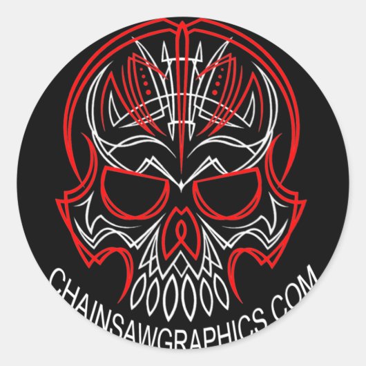 kettingzaag grafische sticker (Voorkant)