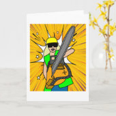 Kettingzaag houthakker kettingzaag kaart (Gele Bloem)