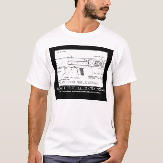 kettingzaag met raketaandrijving t-shirt (Voorkant)