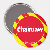 Kettingzaag Rood/Geel Magnet (Voorkant / Achterkant)