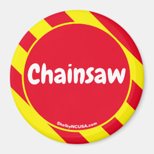 Kettingzaag Rood/Geel Magnet