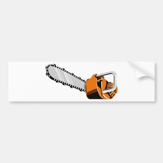 kettingzaagretrstijl bumpersticker (Voorkant)