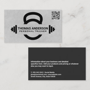 Kettle Bell Barbell QR-code zakelijke kaart Visitekaartje