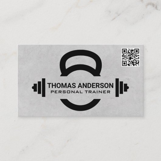 Kettle Bell | Barbell | Visitekaartje QR-code (Voorkant)