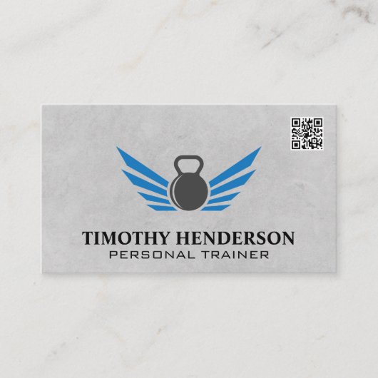 Kettle Bell | Fitness QR Code Optie Visitekaartje (Voorkant)
