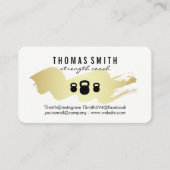 Kettle Bell Gold Brush Fitness Trainer Benoeming Afsprakenkaartje (Voorkant)