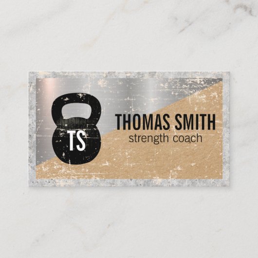 Kettle Bell Logo | Metaalbeton Visitekaartje (Voorkant)