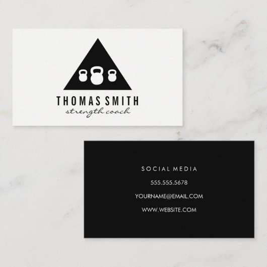 Kettle Bell Personal Trainer | Driehoek Visitekaartje (Voorkant / Achterkant)