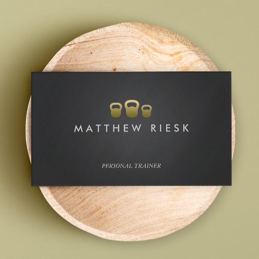 Kettle Bell Personal Trainer Fitness Black Visitekaartje