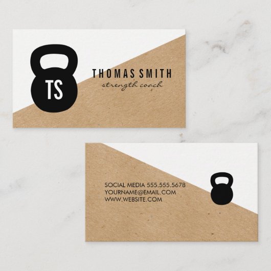 Kettle Bell Personal Trainer Geometric Visitekaartje (Voorkant / Achterkant)