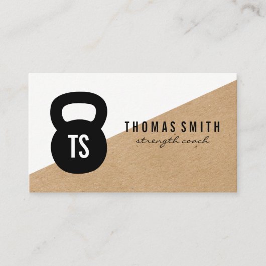 Kettle Bell Personal Trainer Geometric Visitekaartje (Voorkant)