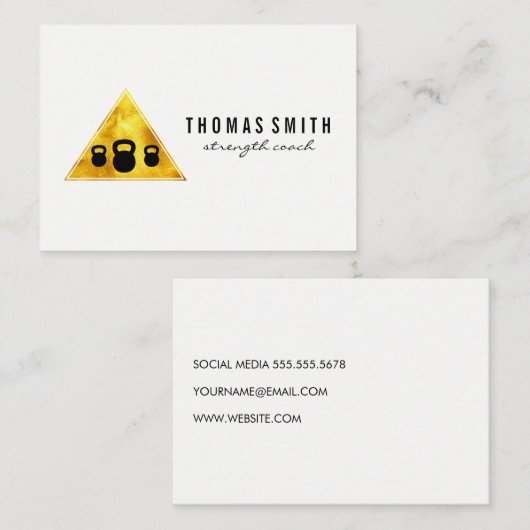 Kettle Bell Personal Trainer Golden Triangle Visitekaartje (Voorkant / Achterkant)