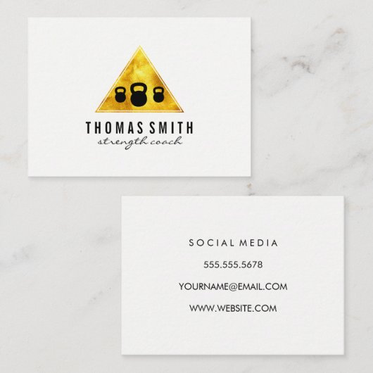 Kettle Bell Personal Trainer Golden Triangle Visitekaartje (Voorkant / Achterkant)