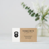 Kettle Bell Personal Trainer Natuurlijke Kleur Blo Visitekaartje (Staand voorkant)