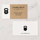 Kettle Bell Personal Trainer Natuurlijke Kleur Blo Visitekaartje (Voorkant / Achterkant)