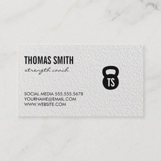 Kettle Bell Personal Trainer Simple Clean Visitekaartje (Achterkant)