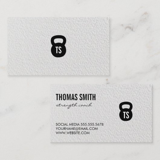 Kettle Bell Personal Trainer Simple Clean Visitekaartje (Voorkant / Achterkant)