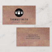 Kettle Bell Personal Trainer | Textured Background Visitekaartje (Voorkant / Achterkant)