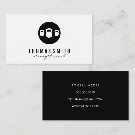 Kettle Bell Personal Trainer Visitekaartje (Voorkant / Achterkant)