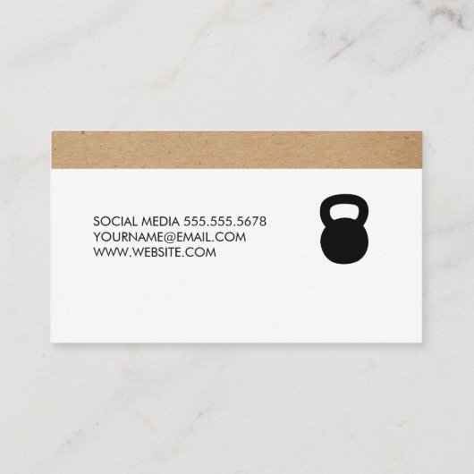 Kettle Bell Personal Trainer Visitekaartje (Achterkant)