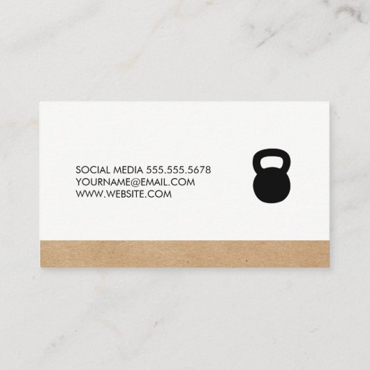 Kettle Bell Personal Trainer Visitekaartje (Achterkant)