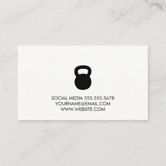 Kettle Bell Personal Trainer Visitekaartje (Achterkant)